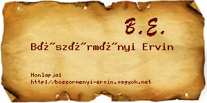 Böszörményi Ervin névjegykártya