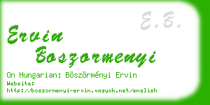 ervin boszormenyi business card