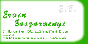 ervin boszormenyi business card